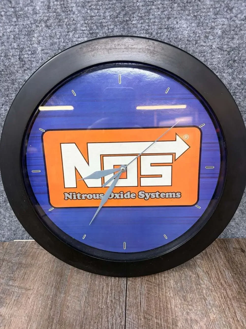 Nitrous Oxide Systems Collectors Wall Clock Battery Operated Black-blue-orange